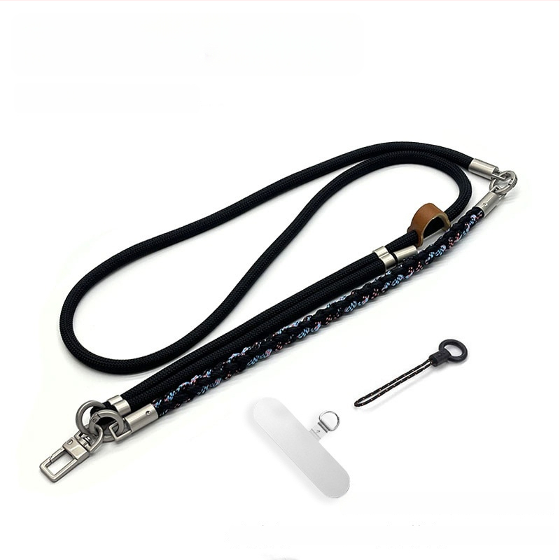 Телефонна каишка за през врата — Плетена полиестерова връзка, Метална катарама, Персонализируема, Унисекс