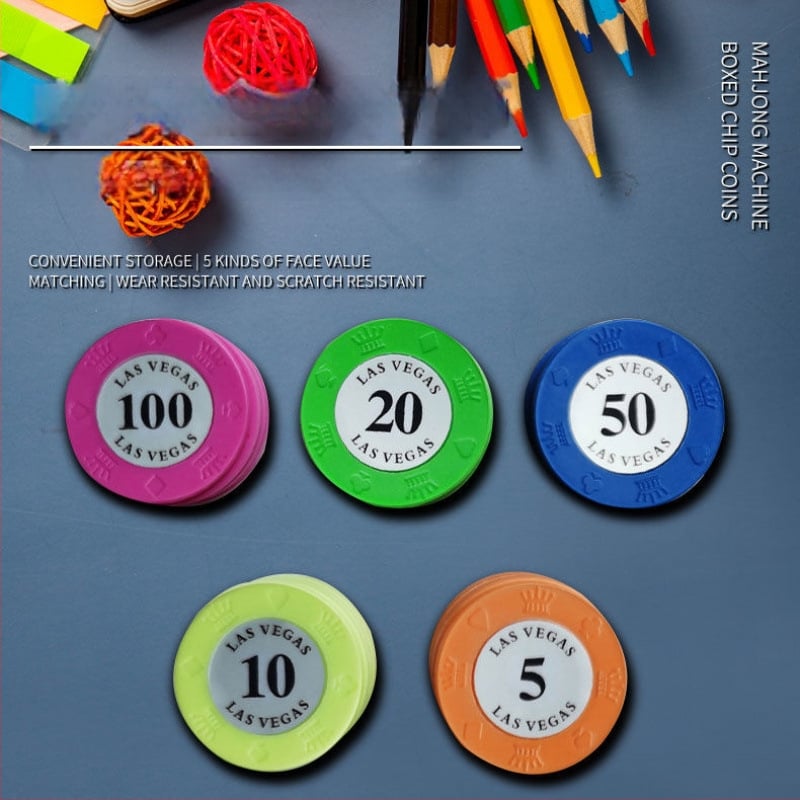 Меламинови чипове за Маџонг и Тексас Холдем покер – дебели висококачествени чипове за зали за карти, 1 спецификация, персонализируеми