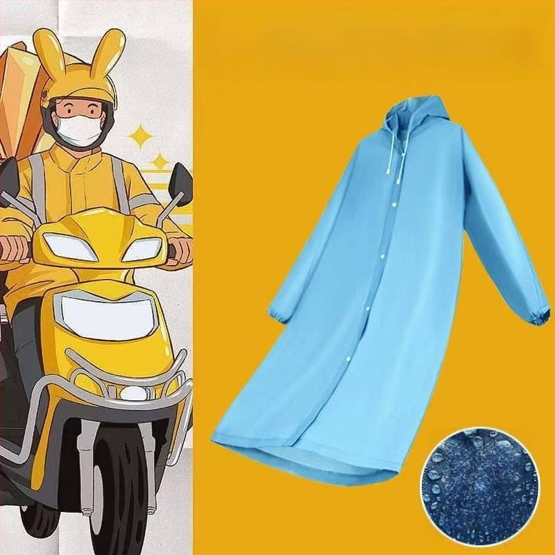 Piegādātājiem lietus mētelis – pilnīga ķermeņa ūdensizturīgs velosipēdu piegādes ponča, atkārtoti lietojams, audums: TPEs, PU līmēšana, logotipa drukāšana iespējama