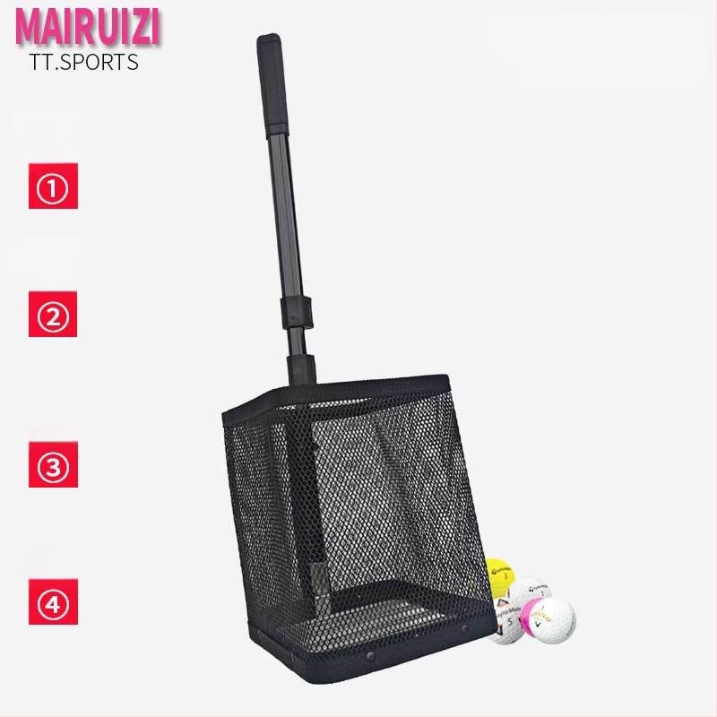 Подбирач на голф топки с издърпваща алуминиева конструкция за тренировки с няколко топки