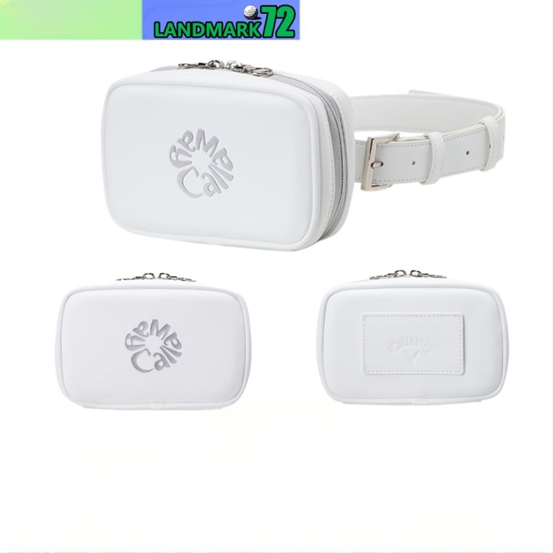 Голф чанта за талия с колан, водоустойчива PU, побира най-големия iPhone, отделения за далномер и топки