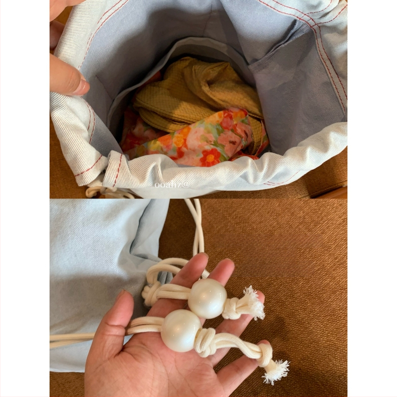 Džinsinė siuvinėta kuprinė su raišteliais, paslėpta užtrauktuko kišenė, unisex stilius, medvilnės įdėklas, pavasaris 2024