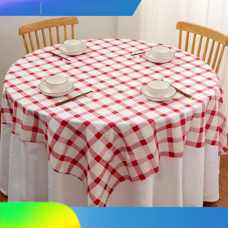Μίας χρήσης πλαστικό τραπεζομάντηλο σε ορθογώνιο σχήμα, παχύ, αδιάβροχο και ανθεκτικό στο λάδι, καρό σχέδιο, προσαρμόσιμο για ξενοδοχεία και εστιατόρια