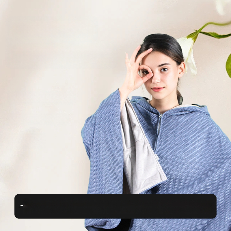 Графенов загряващ шал с качулка, USB захранване, памук-нитрилна смес, тегло 800–999 g