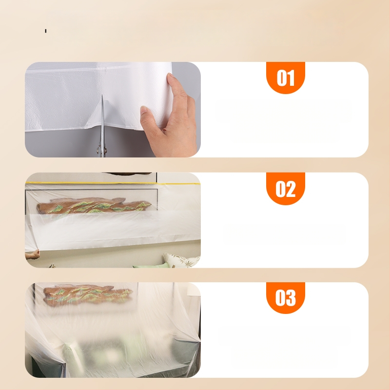 Film protecție praf îmbunătățit pentru uz casnic, folie PE pentru renovări, acoperire mobilier, utilizare unică, procesare personalizată, stil Modern Simplu