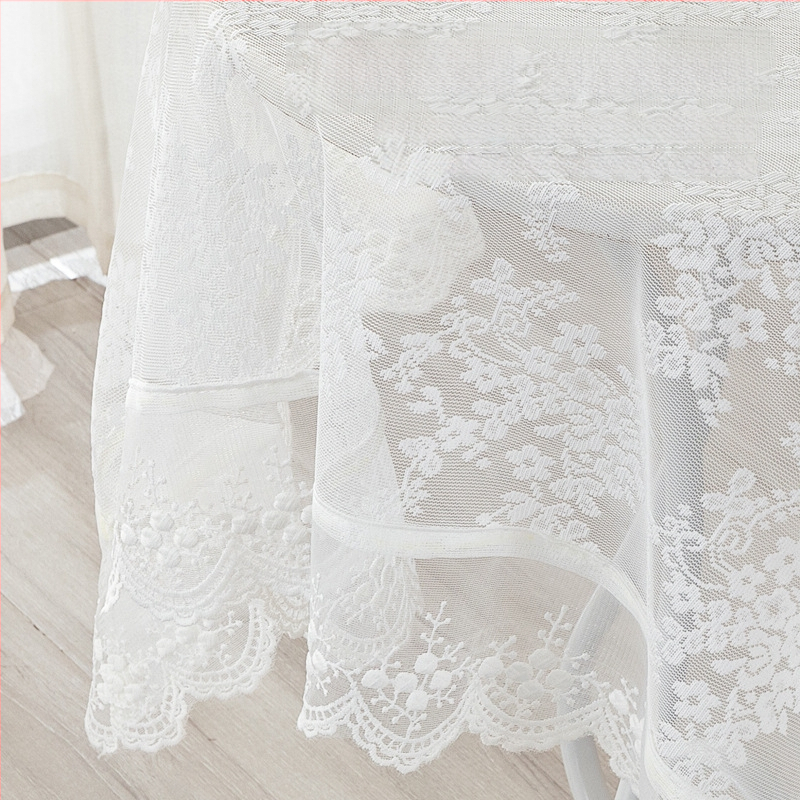 Husă din dantelă pentru măsuța de cafea rotundă, pentru living