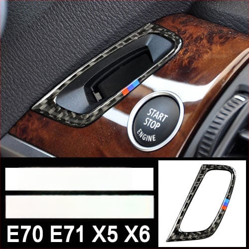 BMW X5 X6 oglekļa šķiedras atslēgas atvēruma apdare iekšējai (E70/E71) – pielāgojama
