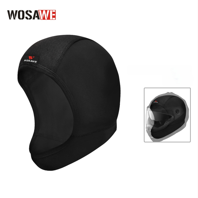 WOSAWE Kvėpuojanti motociklo galvos šalikas - universalus suaugusiųjų, vidinis dangtis skrybėlės, poliesterio-elastano-nailono mišinys, greitai džiūsta