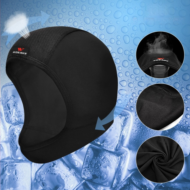 WOSAWE Kvėpuojanti motociklo galvos šalikas - universalus suaugusiųjų, vidinis dangtis skrybėlės, poliesterio-elastano-nailono mišinys, greitai džiūsta