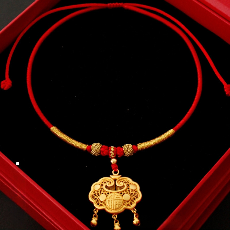 Detské náhrdelníky z nite, ručne pletený, etnický štýl, golierový reťaz, predĺženie 11 cm a viac