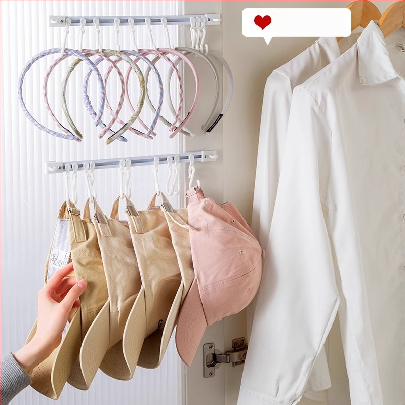 Līmējamais sienas āķis ar vairākiem āķiem, plastmasas, bez urbšanas, mūsdienīgs minimālisma dizains, slodze 5 kg