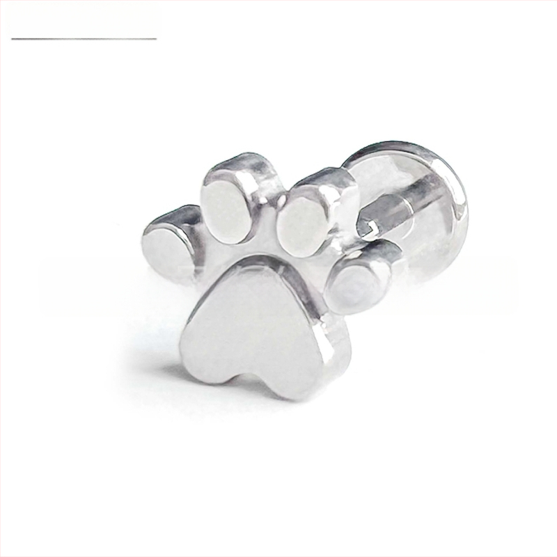 Kaķa nagla uz lūpām — pulēts G23 titāns, ģeometrijiska forma, universāls stils