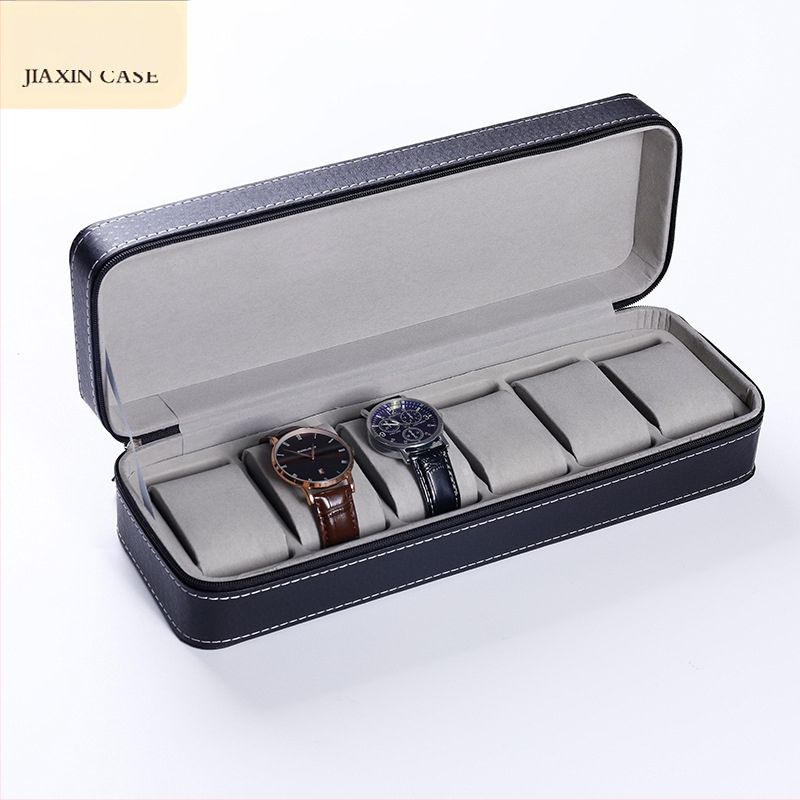 PU кожена кутия за съхранение на часовници с цип – преносима и лека, 6/10/12 отделения