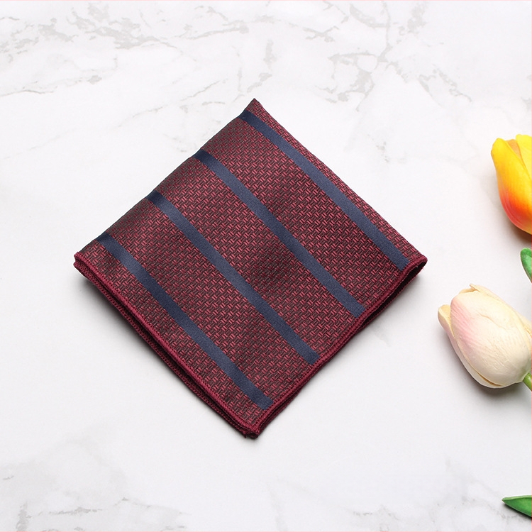 Vyrų kišeninė servetėlė – madingas stilius, poliesteris, džakardo audinys, raštas: taškeliai, dryželiai, lapai