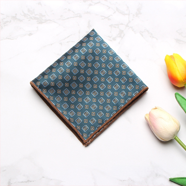 Vyrų kišeninė servetėlė – madingas stilius, poliesteris, džakardo audinys, raštas: taškeliai, dryželiai, lapai