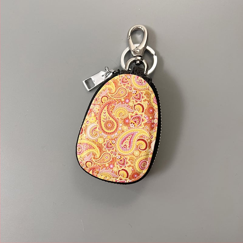 Кейс за ключове - естествена кожа - двуслойна кожа - карикатура принт - подплата от двуслойна кожа - за ежедневна употреба