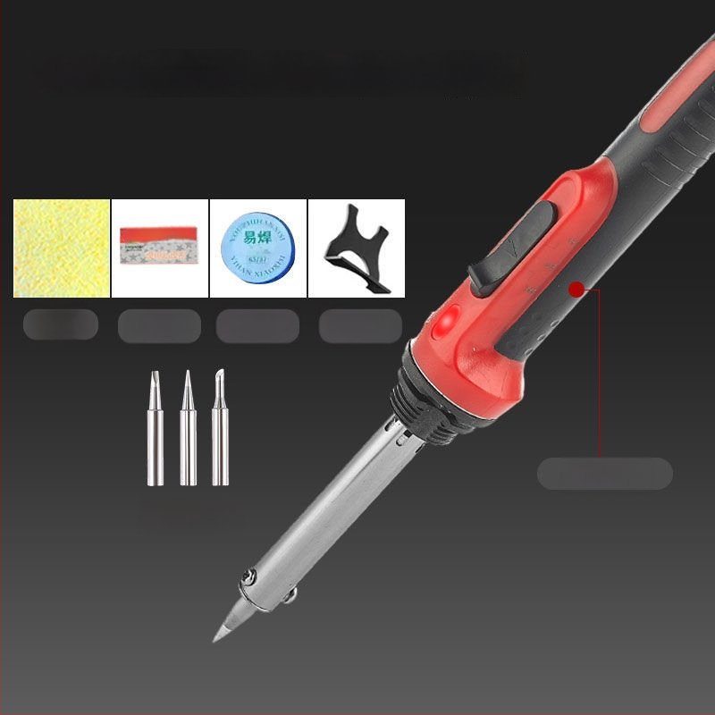 Állítható hőmérsékletű, nagy teljesítményű elektromos forrasztó készlet rozsdamentes acélból, alkalmas csatlakozók és vezetékek forrasztására