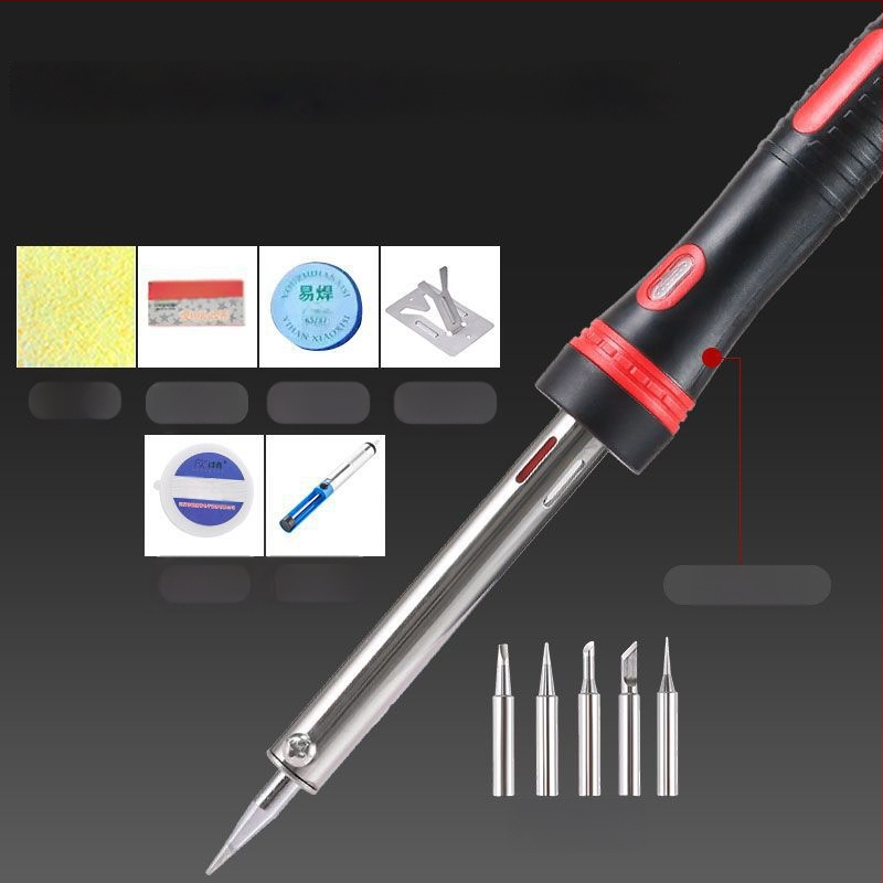 Állítható hőmérsékletű, nagy teljesítményű elektromos forrasztó készlet rozsdamentes acélból, alkalmas csatlakozók és vezetékek forrasztására