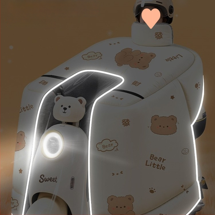 Pelerină anti-vânt pentru motociclete electrice, acoperire completă, fleece de iarnă, țesătură cu proprietăți hidro-rezistente