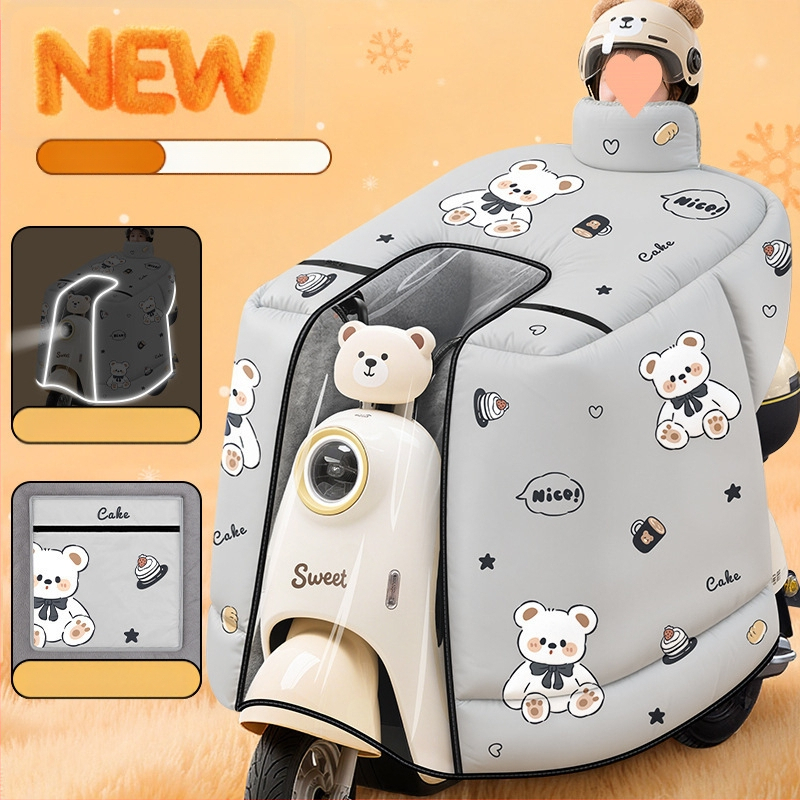 Pelerină anti-vânt pentru motociclete electrice, acoperire completă, fleece de iarnă, țesătură cu proprietăți hidro-rezistente