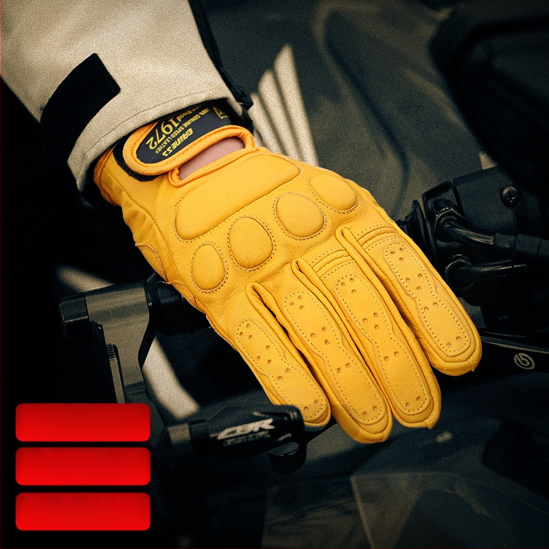 Motocikla cimdi no liellapu ādas, universāls, visas sezonas, pretslīdēšana, tie-dye apstrāde