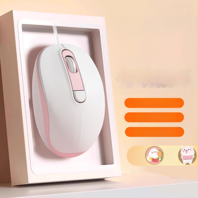 Tyli laidinė optinė pelė USB, 2 mygtukai