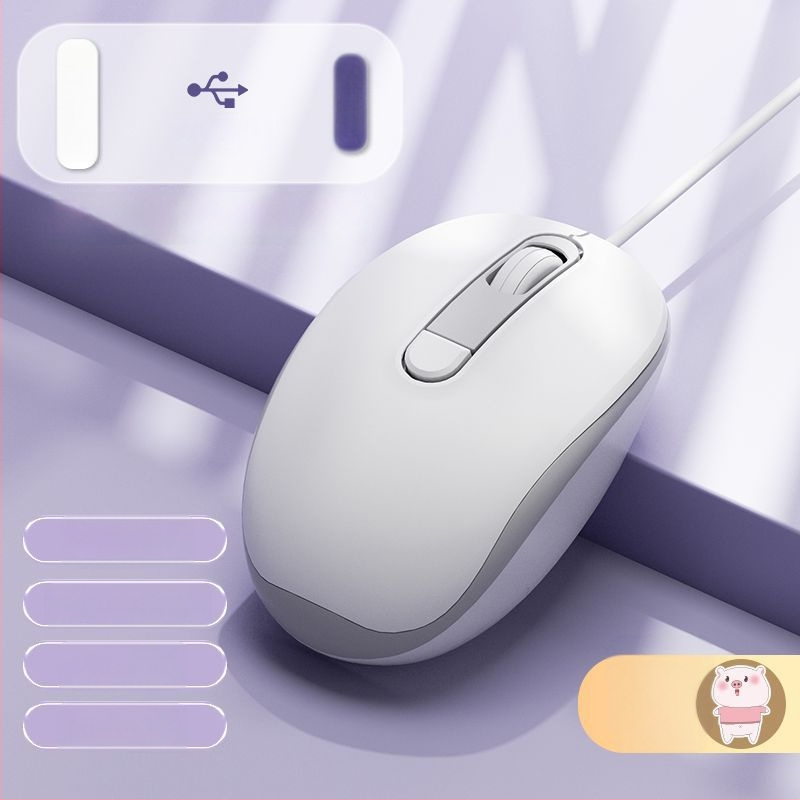 Tyli laidinė optinė pelė USB, 2 mygtukai