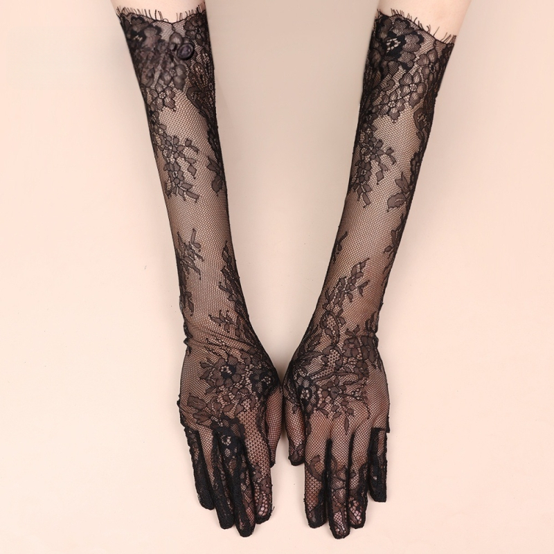 Moterims tinklinės ilgos pirštinės, saulės apsauga, vestuvinių suknelių aksesuaras