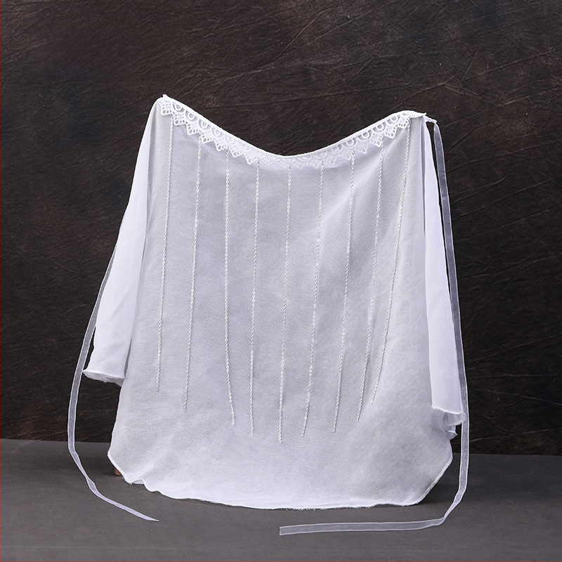 Hanfu veido veidės skraistė su ausų kutais, saulės apsauga, senovinis stilius, kostiumo aksesuaras ir šokių rekvizitas, kilmė Jingdezhen, 2022 m. pavasaris