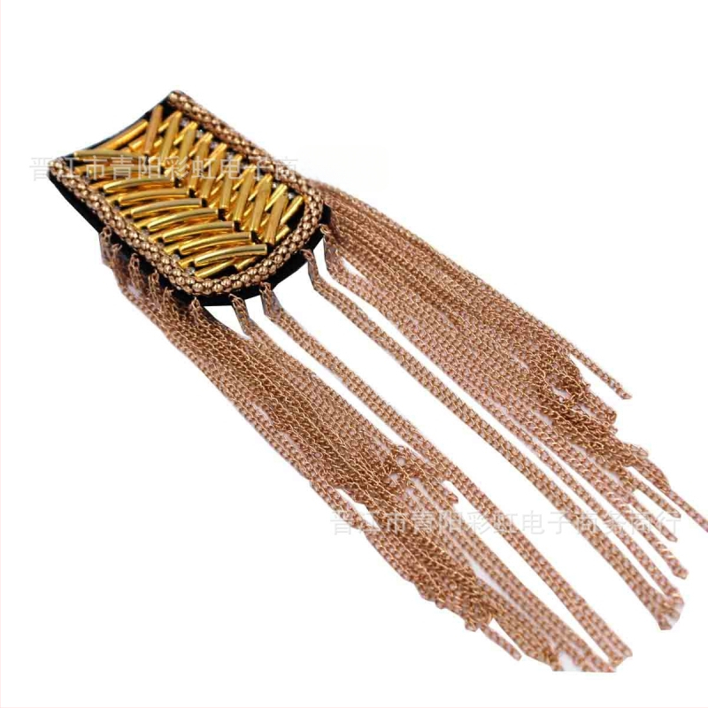 Epauletės su kutais drabužiams – Korejos stiliaus, unisex, elektroplatinavimas metall, krištolai, lydinys su dirbtiniais brangakmeniais, galimas pritaikymas