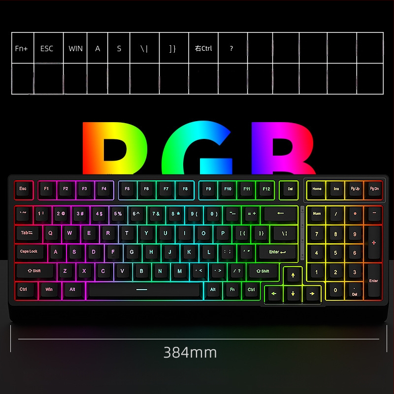 Black Snake YG98 mechaninė klaviatūros komplektas su RGB apšvietimu, laidinis, >98 klavišų, mechaniniai jungikliai