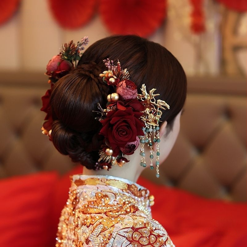 Vintage plaukų aksesuarų rinkinys vaikams, audinio medžiaga, plaukų segtukai, augalų ir gėlių raštas, 2025 m. pavasario leidimas