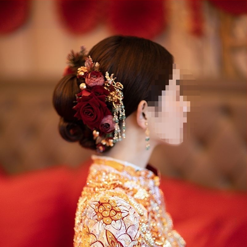 Vintage plaukų aksesuarų rinkinys vaikams, audinio medžiaga, plaukų segtukai, augalų ir gėlių raštas, 2025 m. pavasario leidimas