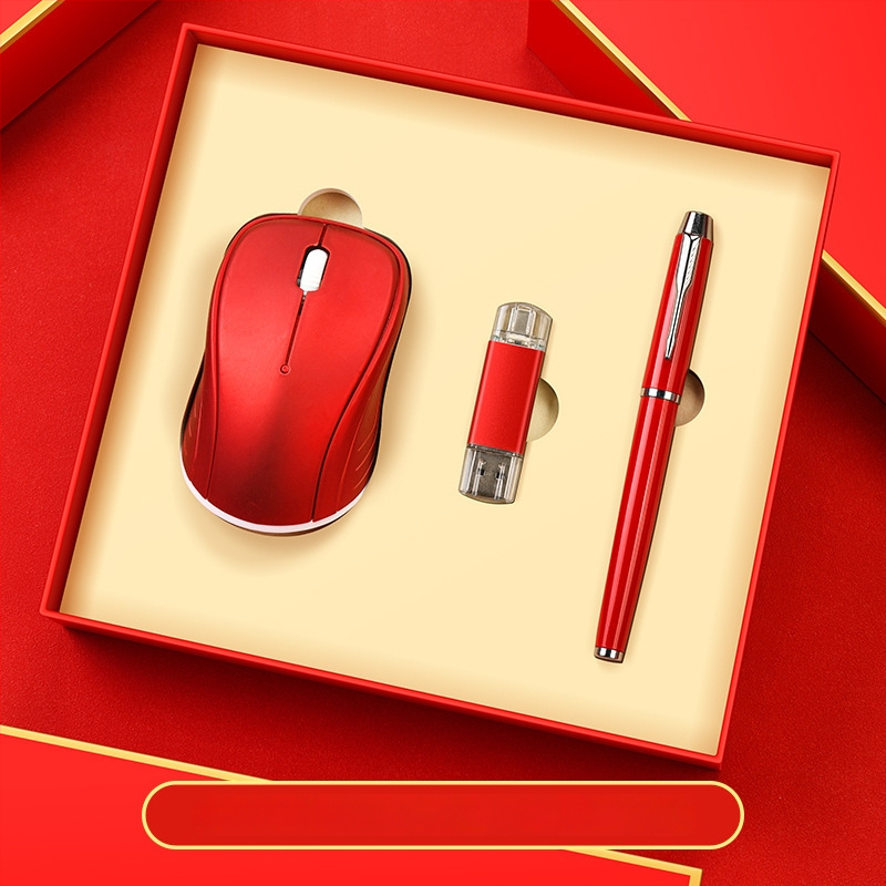 Set premium tastatură și mouse pentru cadouri corporative, construcție metalică, personalizare logo, ambalat într-o cutie cadou personalizată