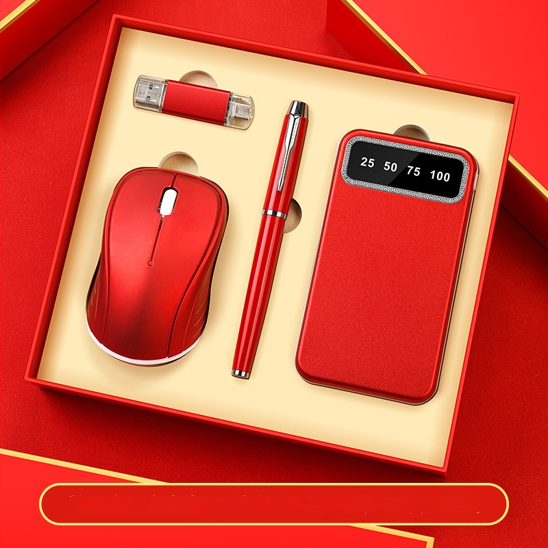 Set premium tastatură și mouse pentru cadouri corporative, construcție metalică, personalizare logo, ambalat într-o cutie cadou personalizată