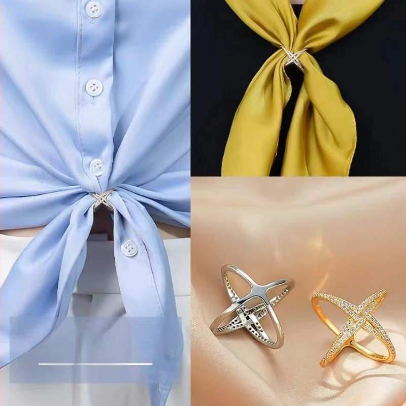 Bakrena kopča za šalu s motivom mačjeg oka i cvijeta, geometrijski dizajn, cirkon ugrađen, elektroplatiranje