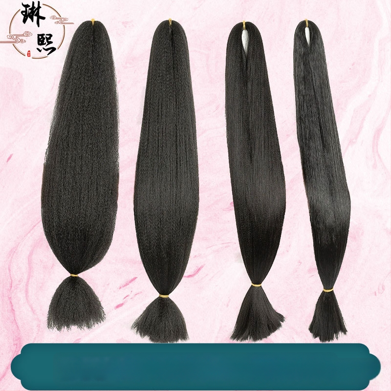 Материал за костюмна перука - Ръчно изработено, Дълга коса, Домашна коприна, Древен стил, DIY Hanfu стилизиране