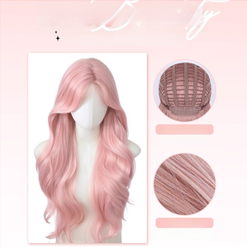 Pilna sieviešu paruna, dabīgs Lolita izskats, lielas viļņotas cirtas, siltumizturīgs šķiedra, mehāniska ražošana, dabisks un dzīvs izskats