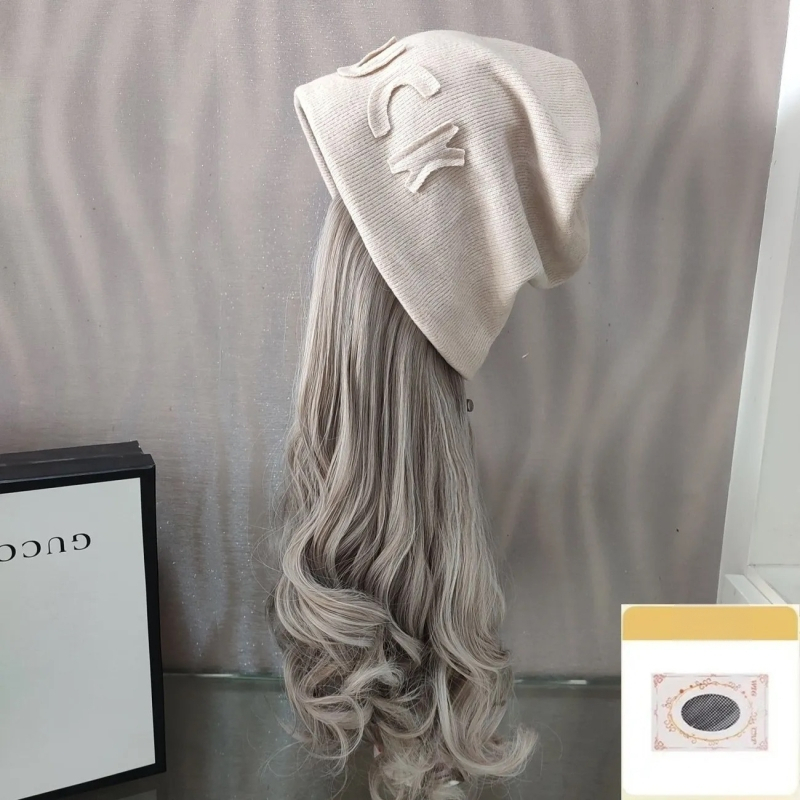 Skrybelės-parukė rudens–žiemos sezonui su ilga garbanota plaukais, ilgi plaukai, aukštos temperatūros pluoštas, natūralus stilius, nedažyti ir neperm