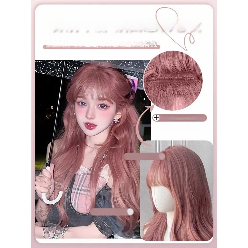 Garā viļņota parūka ar garām bangsām | karstumizturīgas sintētiskās šķiedras | Modelis MG-BL002-YHS | sievietēm | eksotiskais stils