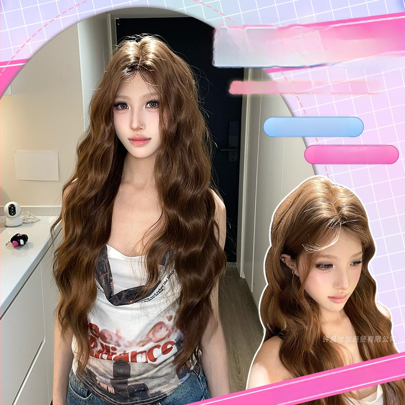 Garā viļņota parūka ar priekšējo mežģīni, modelis L150, daļēji roku darīta, augstas temperatūras izturīgas šķiedras, mūsdienīgs minimālisma stils.