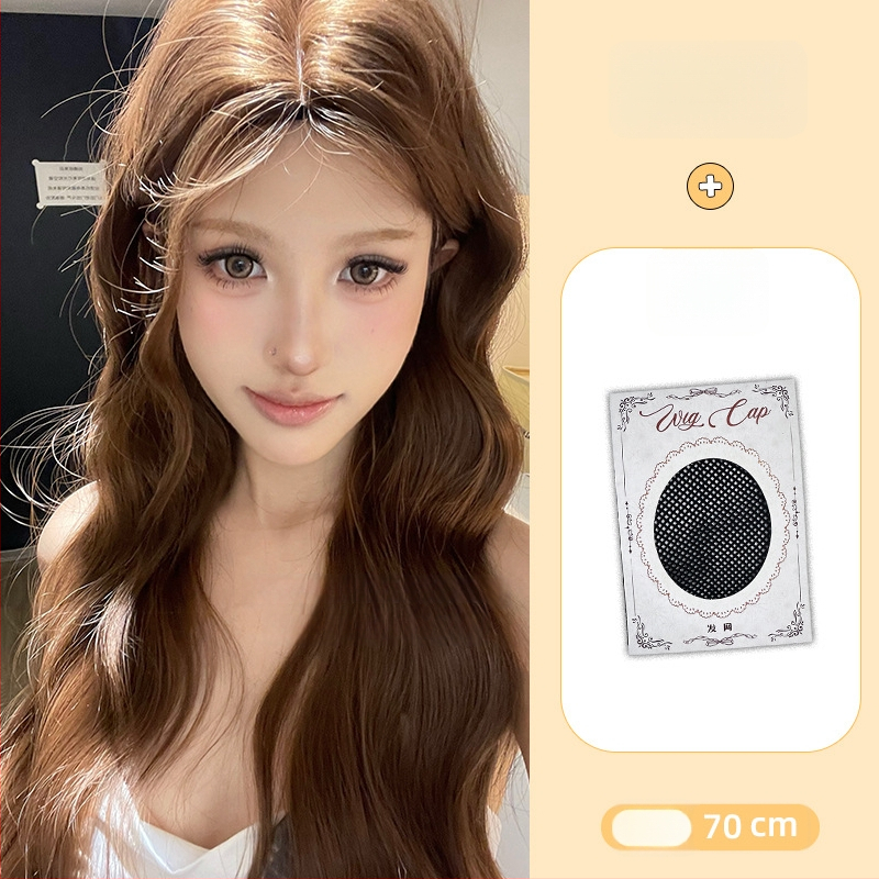 Garā viļņota parūka ar priekšējo mežģīni, modelis L150, daļēji roku darīta, augstas temperatūras izturīgas šķiedras, mūsdienīgs minimālisma stils.