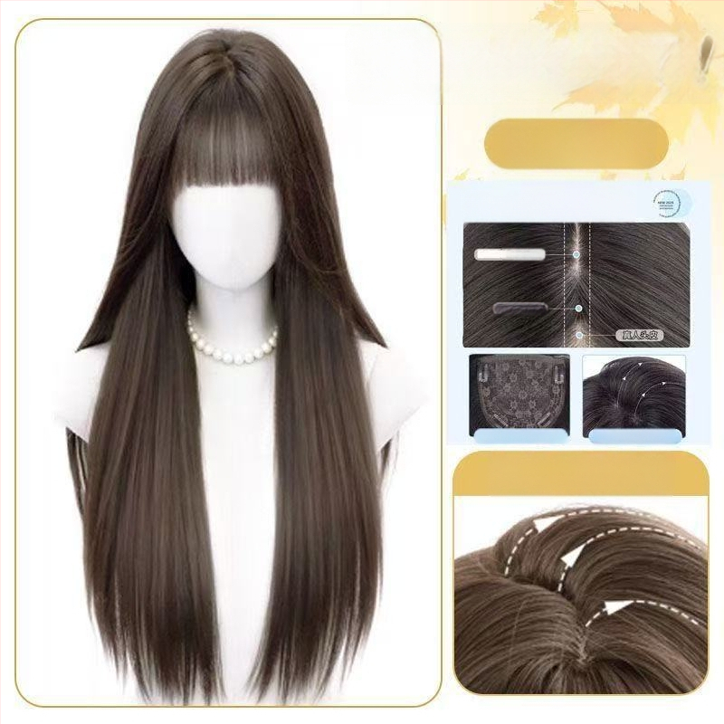 Perika, ravna kosa od proteinske svile, mehanička obrada, univerzalna veličina, nema bojanja ili trajne