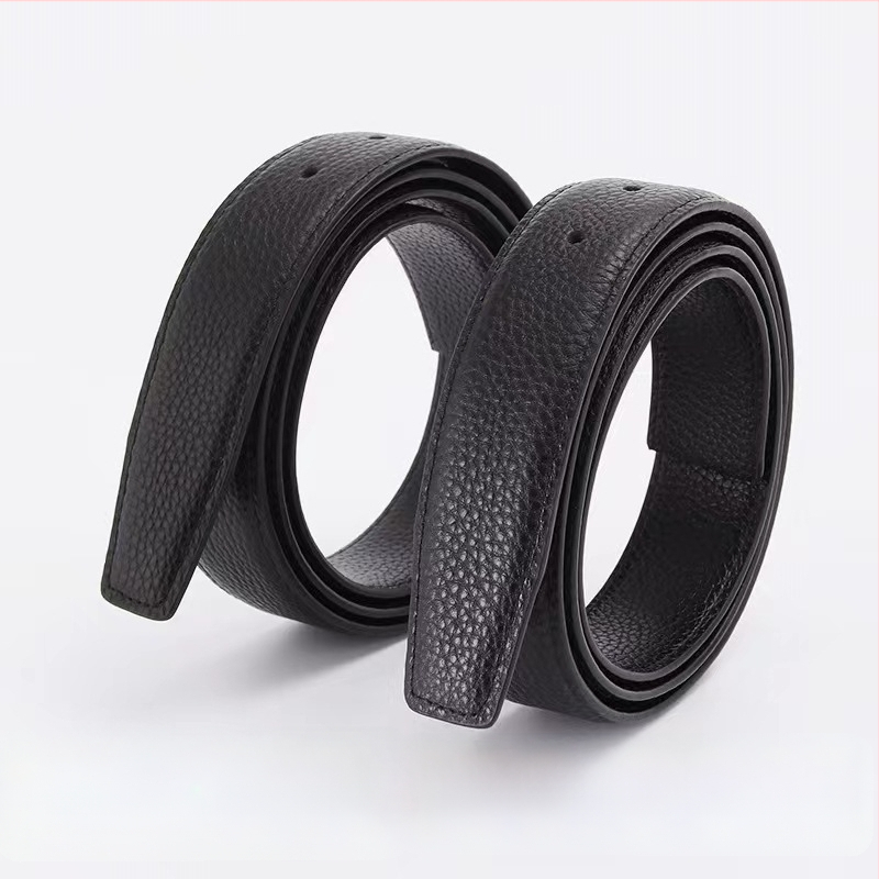 Мъжки кожен колан с перфорирана лента, от горния слой кожа, закопчаване с щифт, ръчна изработка, минималистичен стил