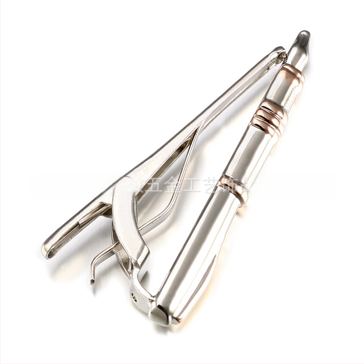 Kaklaraiščio segtukas, varis, 14k auksu dengimas, elektroplėtra, vyriškas stilius, žvaigždės ir apykaklės gėlių dizainas