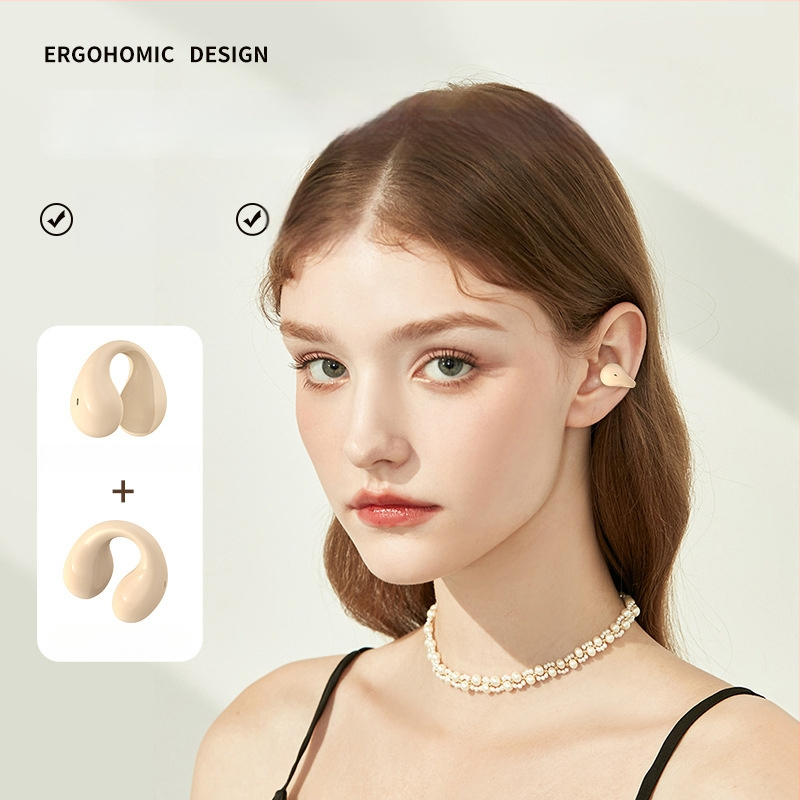 Ušne slušalice s klipom, bežične s digitalnim zaslonom – Bluetooth 5.3, domet 10 m, stereo binauralni, dizajn s klipom, kutija za punjenje