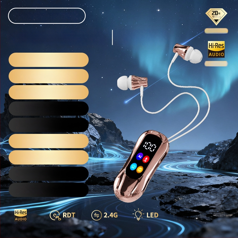 Karaoke Lavalier Bluetooth in-ear slušalice s klipom za uho – Bluetooth 6.0, dvostrano povezivanje, podrška memorijske kartice, reverberacija i redukcija šuma