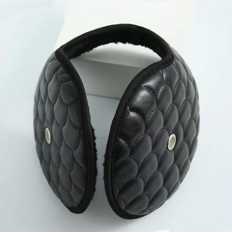 Odiniai ausų šildytuvai vyrams – nugarinis uždėjimas, žieminė šiluma, vienos spalvos raštas, tinkama dviračiu važiavimui