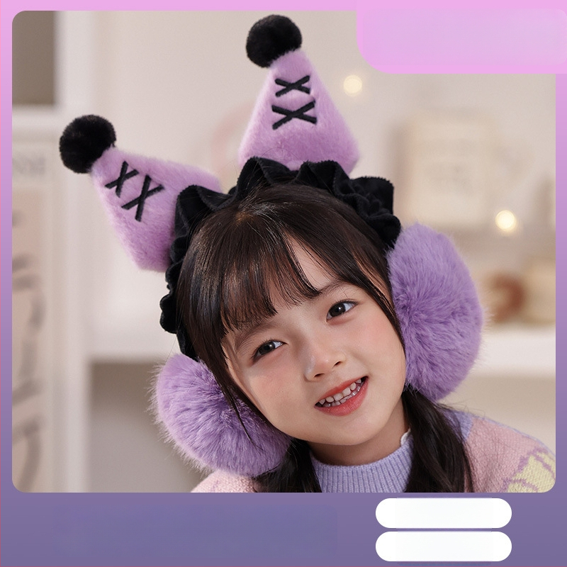 Vaikų ausų šildytuvai žiemai, unisex, su fliso įdėklu, mielas animacinis dizainas