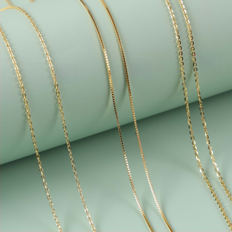 Колие от 925 сребро с O-образна верига, геометричен дизайн, кръст-кутийка, многослойно